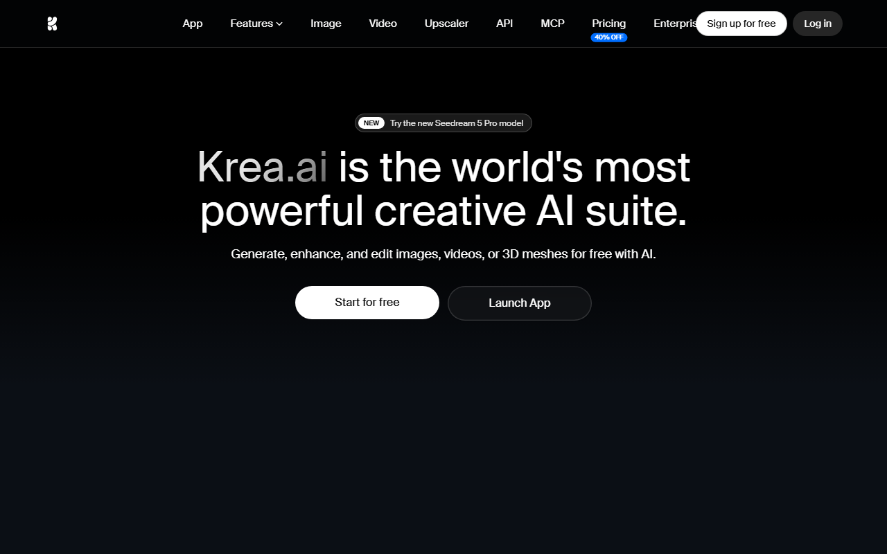 Krea 官网截图